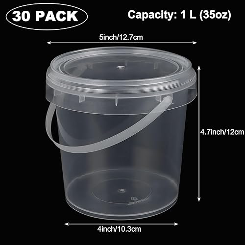 Miniatura 2 de ZOFORTY 30 recipientes de slime de 30 onzas con tapas y asas, contenedores de plástico de almacenamiento de 33.8 fl oz, estuche de almacenamiento de