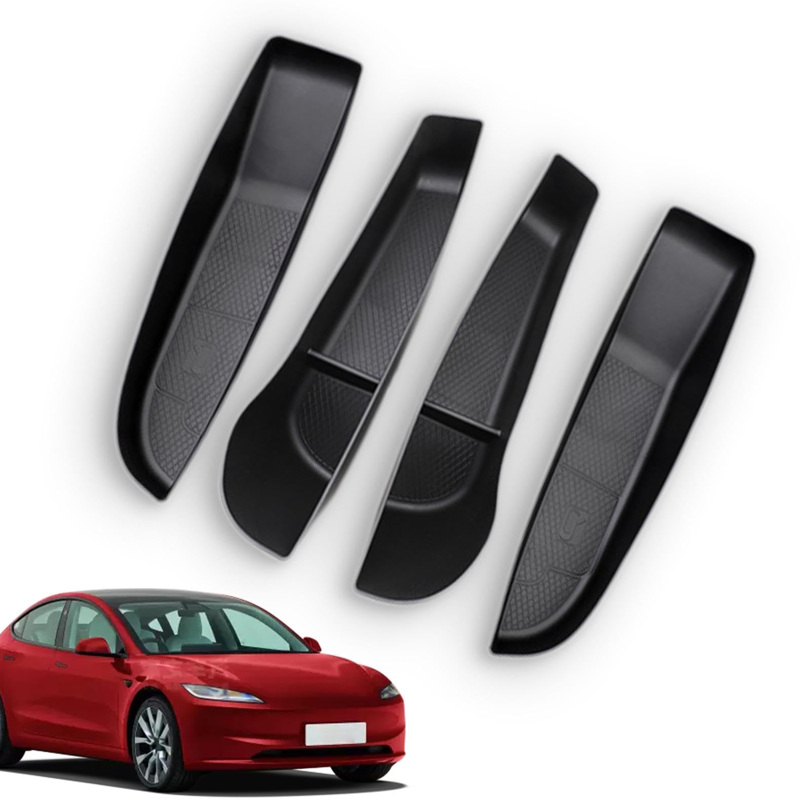 Hugsweet Organizer per la porta laterale 'auto, vassoio per | l'organizzatore a portiera 'auto | Tasche per slot per portiera del veicolo,Set di 4 contenitori portaoggetti multifunzionali