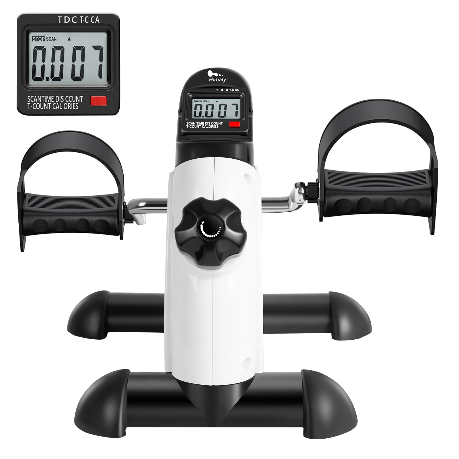 Himaly Mini Exercise Bike Portable Pedal Exerciser Gym Fitness Leg Arm Training Adjustable Resistance with LCD Display for Women and Men