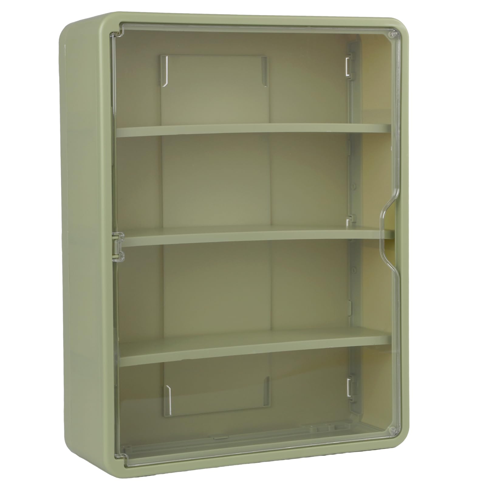 4-Tier Clear Display Case for Figures, Wall-Mounted Display Box with Adjustable Shelves, Dustproof Squishy Organizer and Squishy Storage Case for Mini Figures, Blind Box Toys and Collectibles (Green)