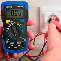 Multímetro Digital Profissional Portátil Display 3 1/2 Iluminado Azul Com Beep Sonoro e Bateria de 9 Volts - Premium