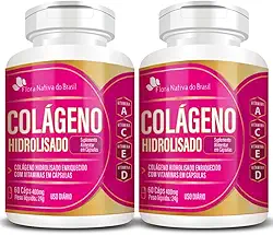 KIT 2X Colágeno Hidrolisado com Vitaminas 60 cápsulas - Flora Nativa