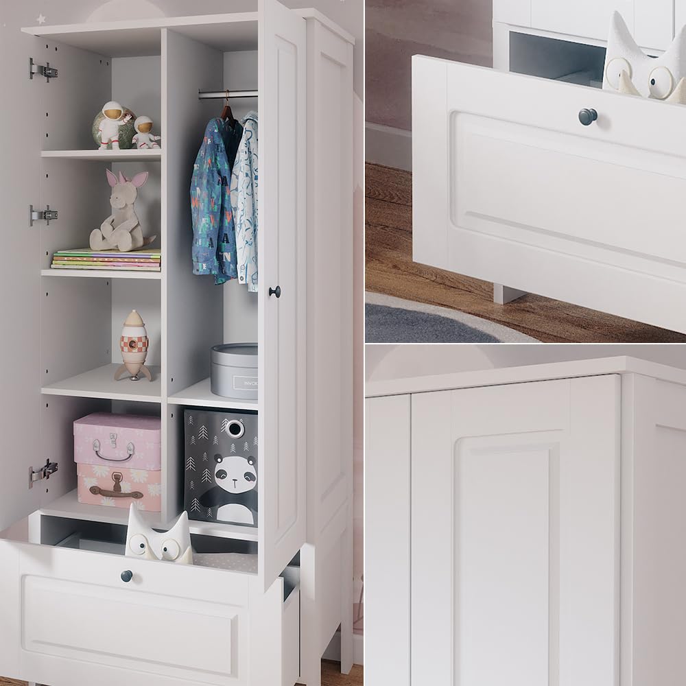 VitaliSpa Guardaroba per bambini Ajaton Bianco 83.3 x 187 cm