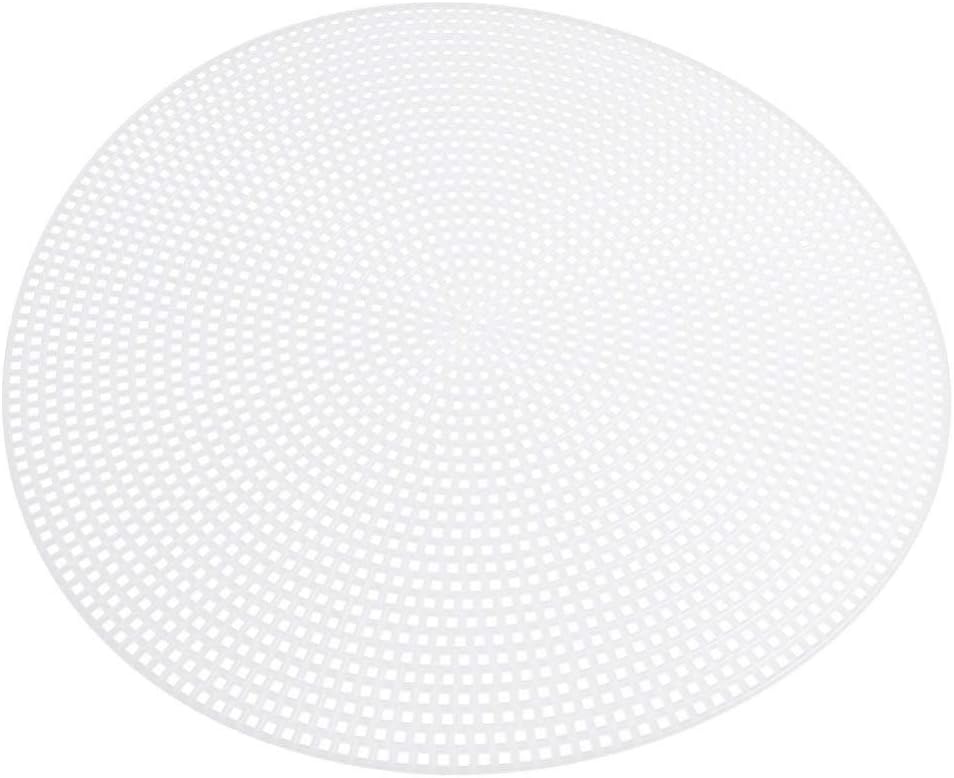 Ciieeo DIY Round Cross Stitch Mesh Sheets 10pcs Cuttable Plastic Grid Plate White 20cm Versatile Mesh for Bag Lining Embroidery and Craft Projects