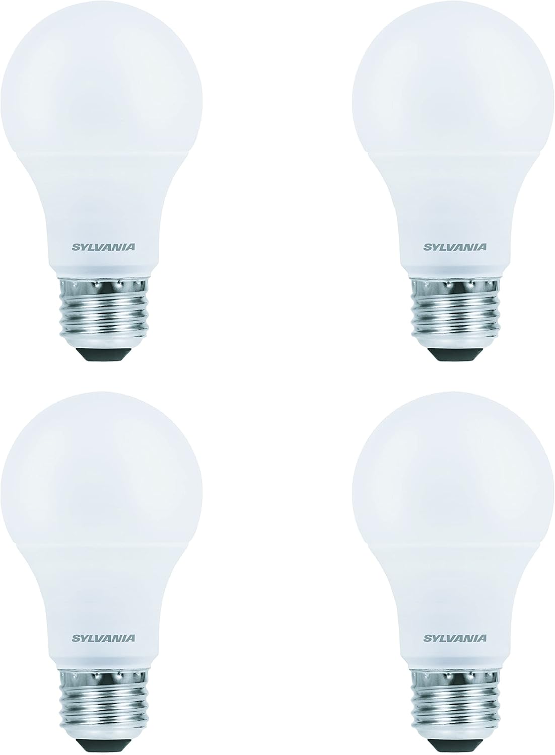 Sylvania Ultra LED Light Bulb, 60W Equivalent A19, Efficient 9W, Medium Base, Dimmable, Frosted Finish, 800 Lumens, Bright White - 4 Pack (78038)