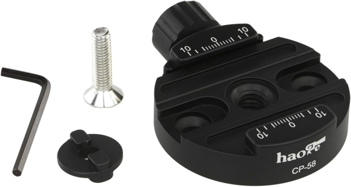 Haoge Female to Male Boss Adapter Convertor with 58mm Arca Swiss Compatible Quick Release Clamp for Manfrotto Tripod Ball Head Clamp Replacement