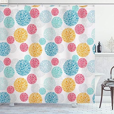 Ambesonne Geometric Shower Curtain with Hooks Cover