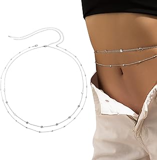 ボヘミアンボディロングチェーン | メタルウエストチェーン,調節可能なビキニボディジュエリー、金メッキビーチベリーチェーン、女性ギフト、コスチュームアクセサリー、ビーチウエストジュエリー Oric