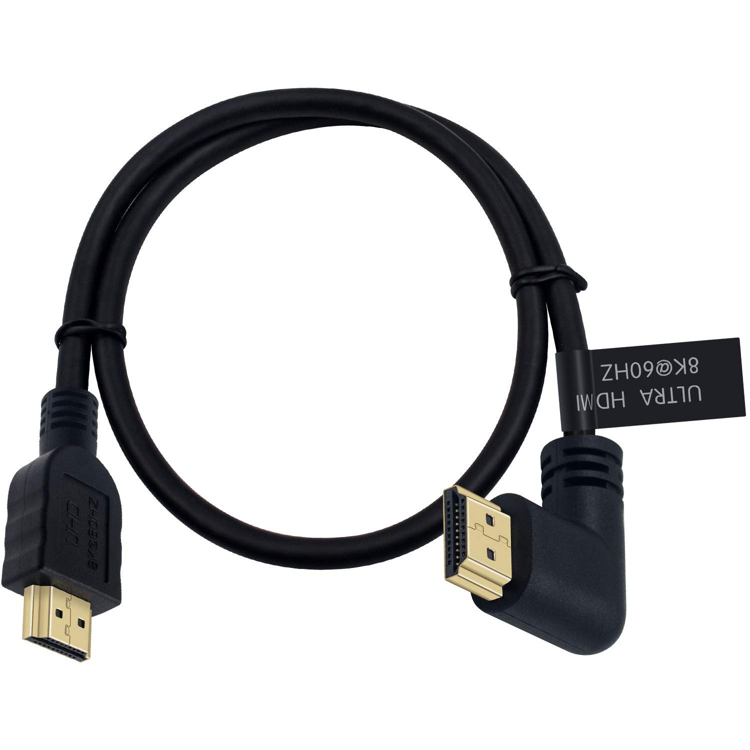 Poyiccot 8K HDMI Cable 2feet, 48gbps 90 Degree Right Angle Male to Male HDMI 2.1 Cable Support 8K@60Hz 4K@120 7680P for TV/Xbox /PS4 /PS5(M/M Right)