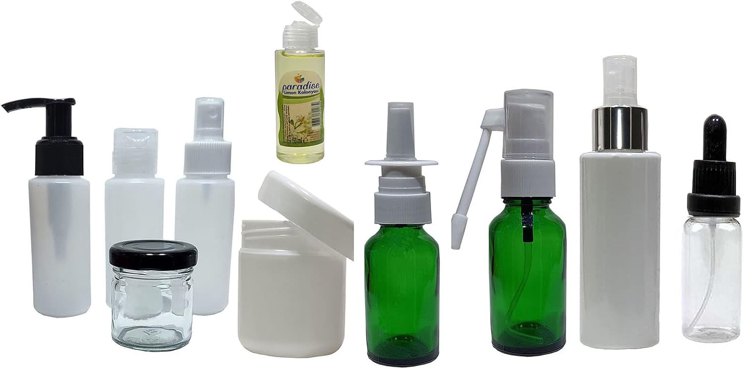 Paradise 10 Adet Seyahat Boy dolduralabilir kişisel bakım set 50 ml kolonya Hediyeli