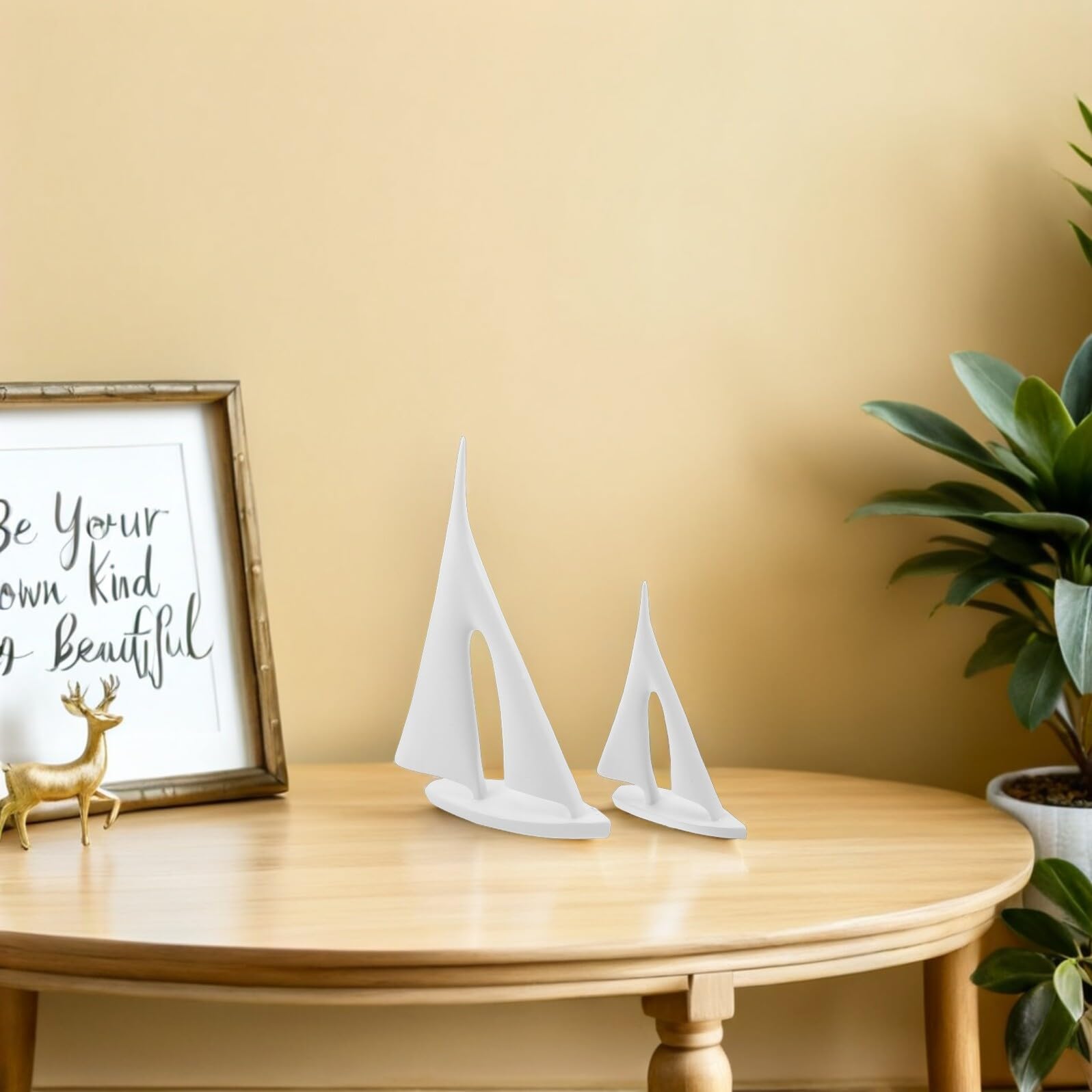 Ciieeo Escultura de Resina de 2 Piezas Modelo de Barco Náutico, Adorno Decorativo para Hogar y Oficina, Centro de Mesa Náutico Moderno para Salón y Escritorio