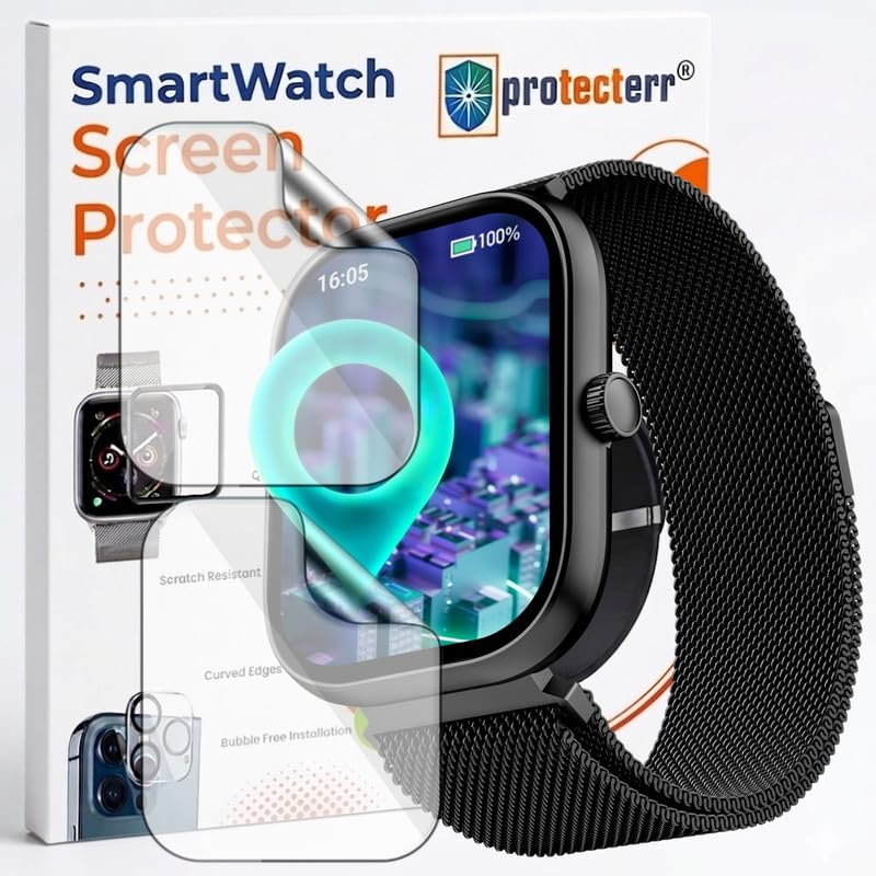 Image of 2-Pack Screen Protector for Boat Wave Sigma 3 2.01 inch Smartwatch - Flexible TPU Screen Guard, HD Clear, Anti Scratch, Bubble Free, Full Coverage Film - Not Tempered Glass