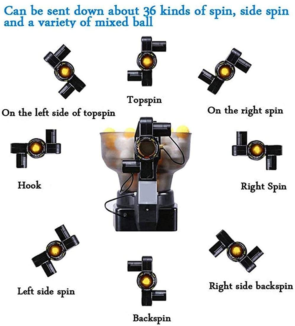 Robot de Tenis de Mesa con Máquina Automática de Pelotas para Entrenamiento 36 Bolas Giratorias Capacidad 100 Unidades