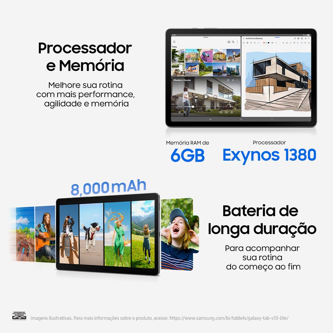 SAMSUNG Galaxy Tab S10 Lite mit S-Pen, 128 GB, 6 GB RAM, nur WLAN, 10,9 Zoll 90 Hz LCD, Android 15 WiFi 6, Akku für den ganzen Tag, internationales Modell X400, Lieferumfang: