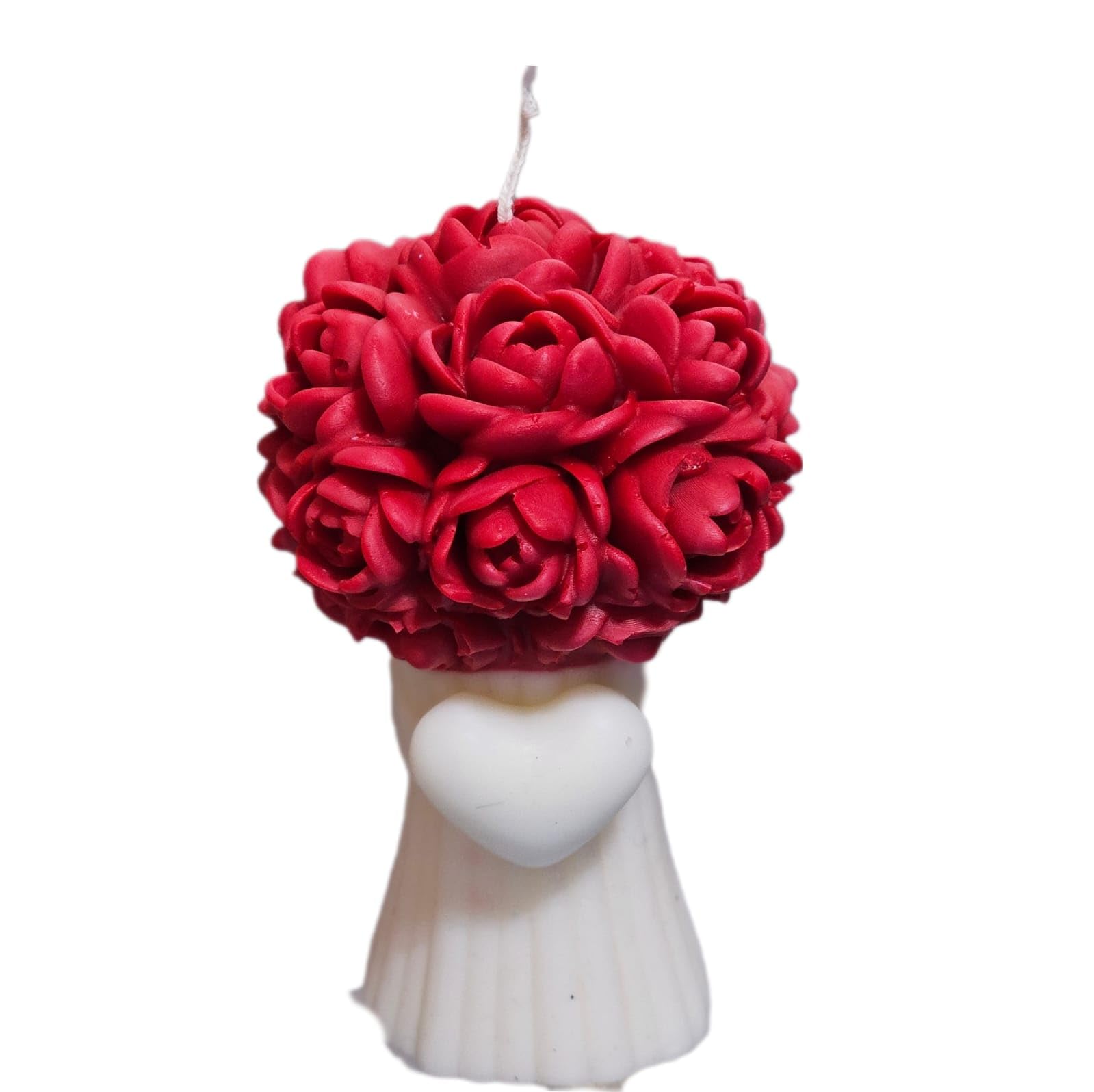 DiceandBerry Rose Flower Bouquet Vase Candle with Heart, Scented Candles Home Decor, Birthday Gifts, Weddings, Parties, Valentines Gift, Decorative Candle, Gifts for him and her, Handmade Gift-picture-31
