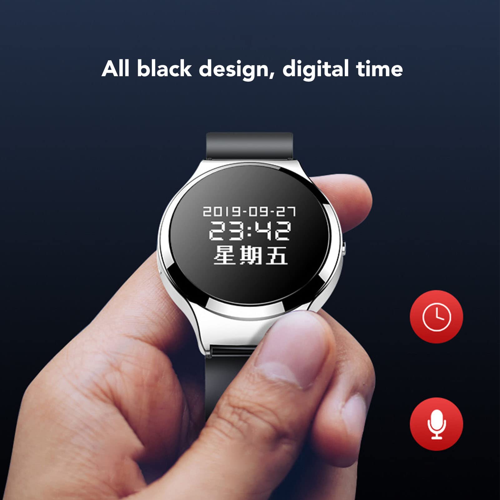 Montre Enregistreur Vocal Numérique, Enregistreur activé par la Voix, Dispositif D'Enregistrement de Bracelet, avec MP3, pour Conférences, Réunions, Cours (32 Go)