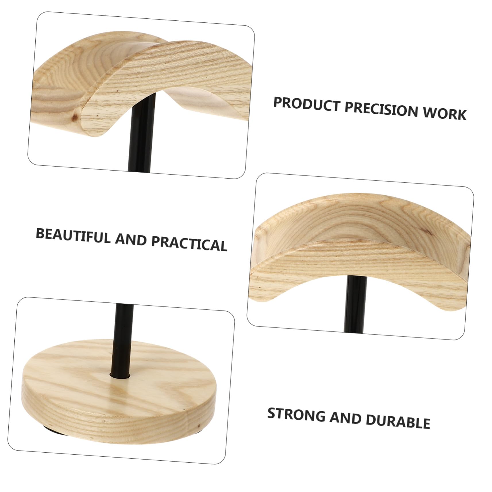 Operitacx Holz Kopfhörerständer mit Stabiler Basis Praktischer Headset Halter für Schreibtisch Eleganter Kopfhörerhalter zur Sicheren Aufbewahrung von Gaming Headsets Zubehör