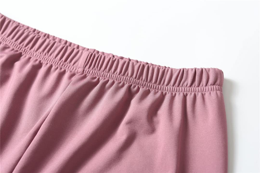 Disimlarl Damen Herbst und Winter Gepolsterte Unterwäsche Große Größe Lose Thermounterwäsche Set, fuchsia, 52