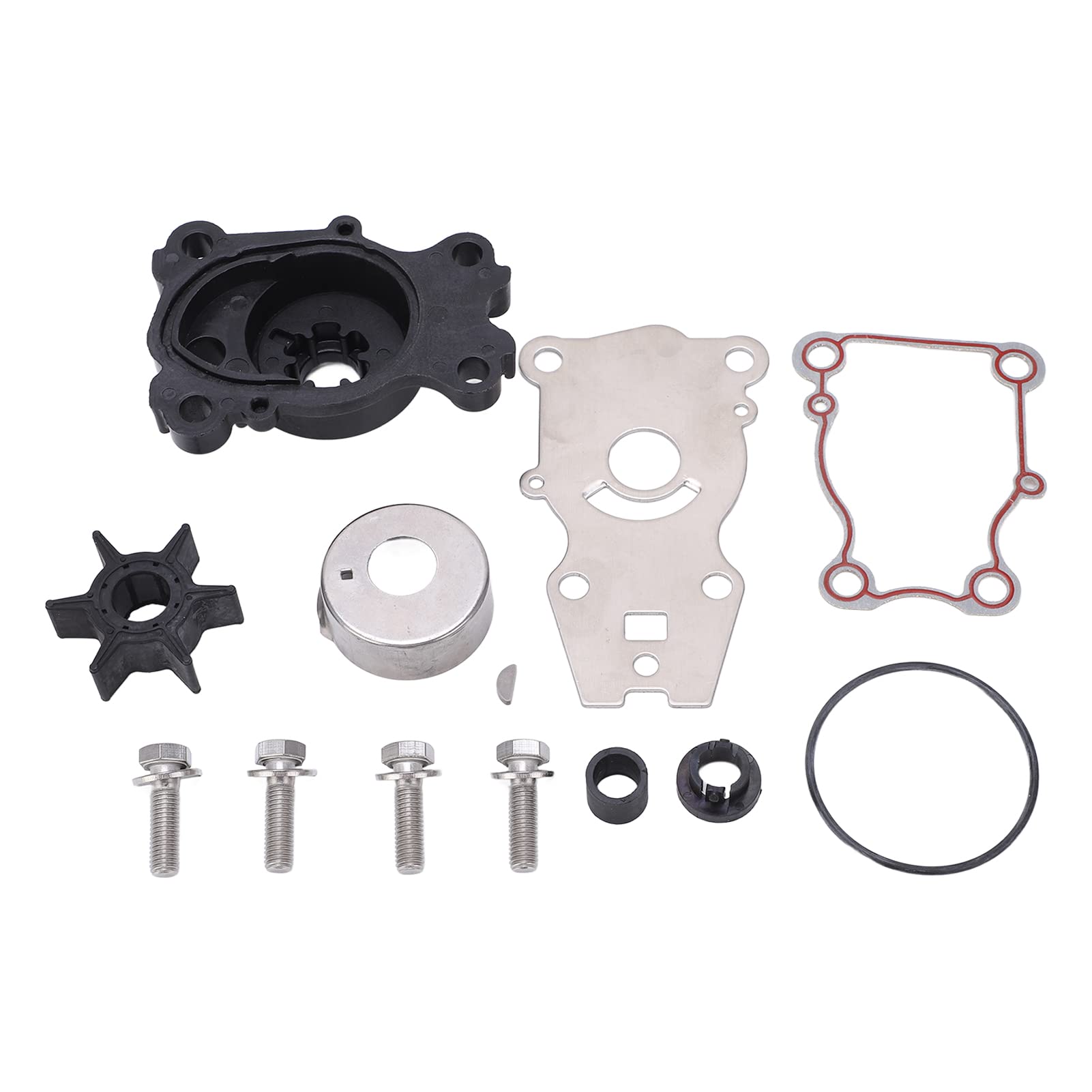Kit di riparazione per pompa dell'acqua Set di guarnizioni di ricambio per girante in plastica ABS ad alte prestazioni in acciaio inossidabile per motore fuoribordo 25 40 2