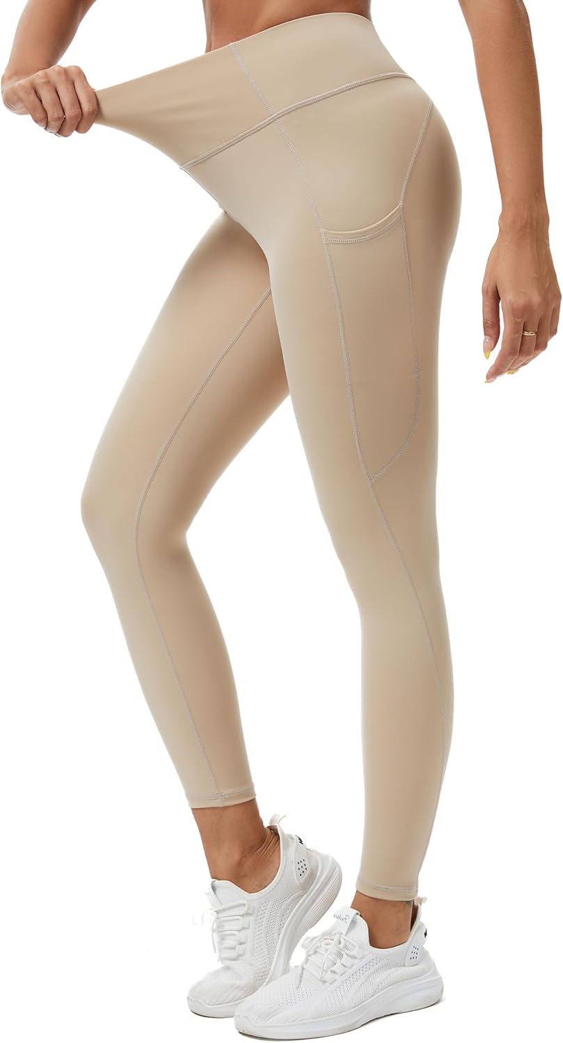 VME High Waisted Yoga Pants with Pockets - Tummy Control Workout Running Yoga Legging for Women - Image 2