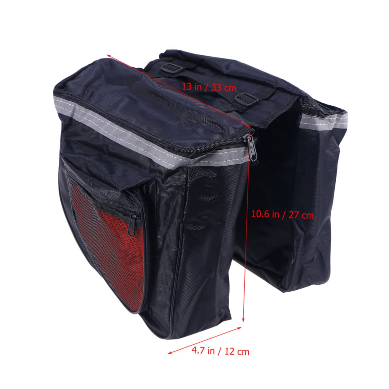 GRIRIW Double Sided Cycling Side Bag Durable Trunk Bag for Mountain and Road Bikes Capacity Black Red Pannier Double Pack for All Rear Rack