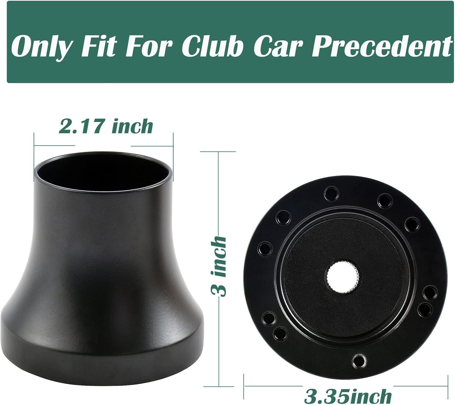 Roykaw Golf Cart Steering Wheel Hub Adapter Compatible with Club Car Precedent Black