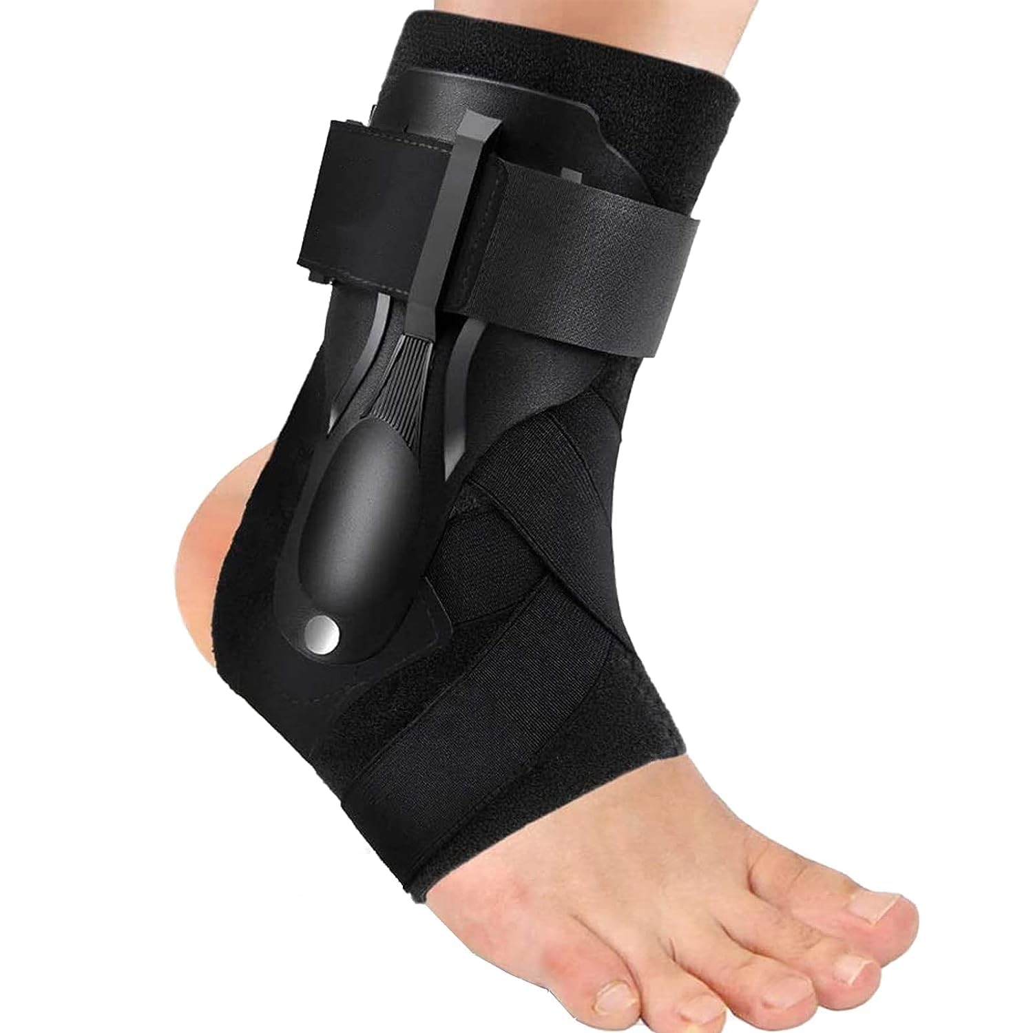 SONGQEE Ankle Support Brace with Side Stabilizers and Cross Auxiliary Fixing Belt