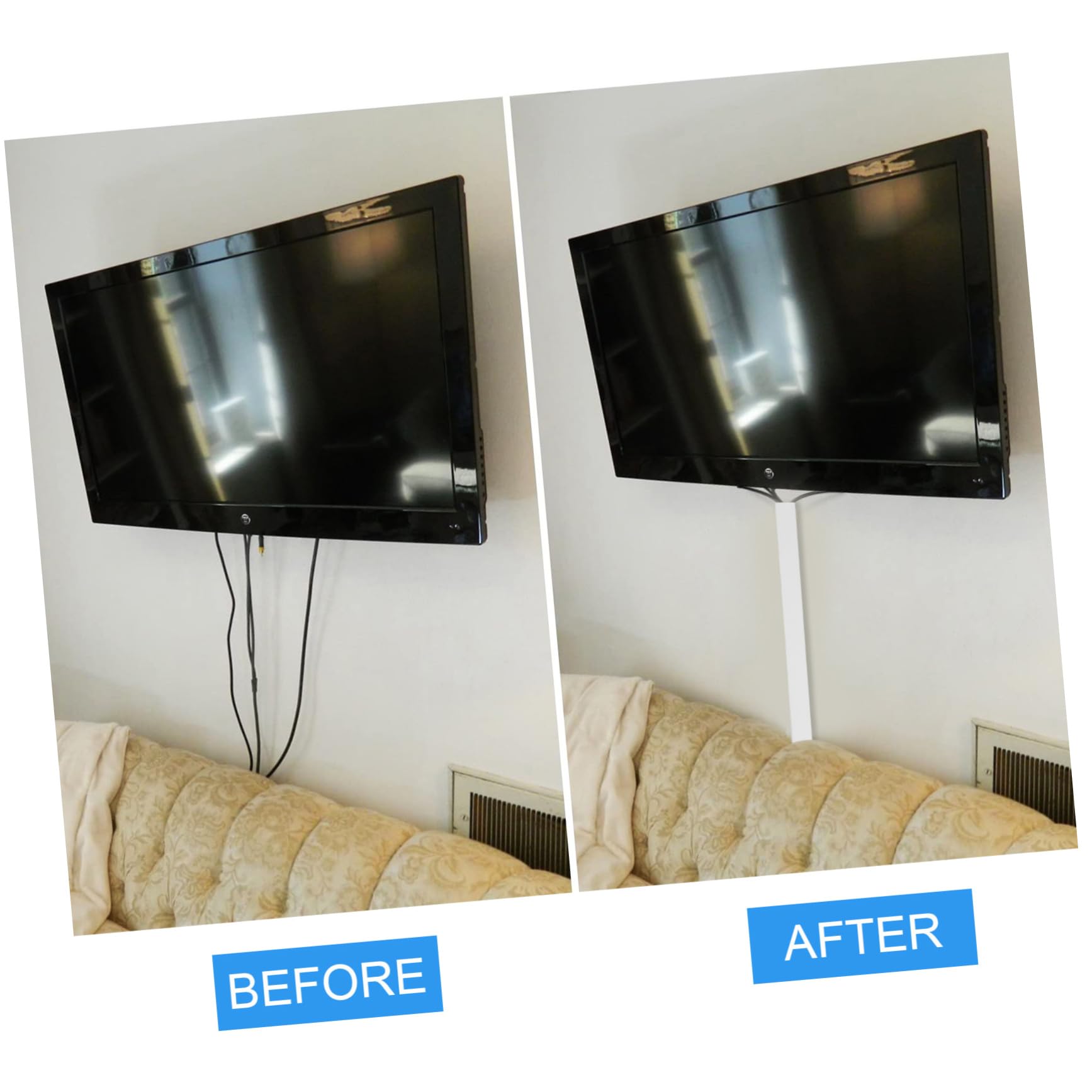 Copri Cavi a Parete in Pvc Bianco, Flessibile, per Tv