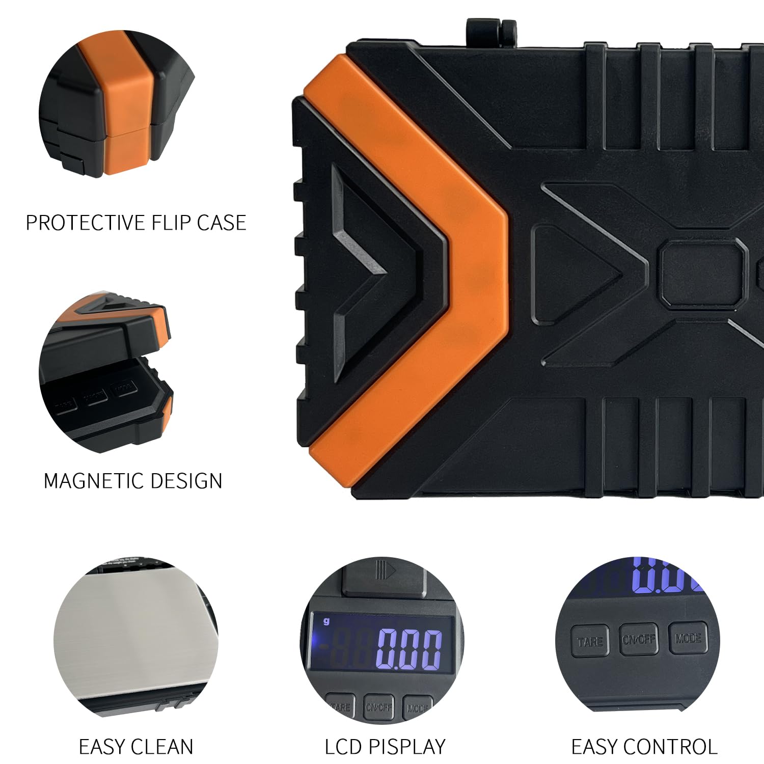 Báscula digital de bolsillo, 500 g x 0,01 g, 6 unidades con pantalla LCD, báscula de bolsillo de precisión con peso de calibración de 20 g para alimentos, joyas, monedas, café
