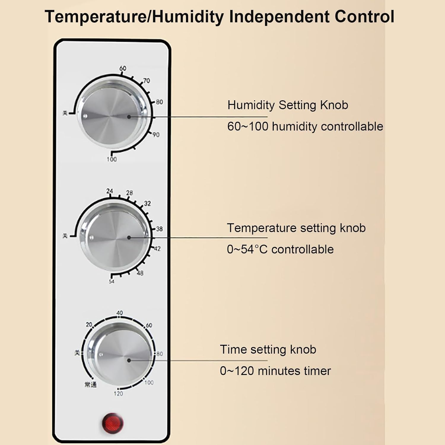 Dough Proofer with Heater, Bread Proofing Box, Adjustable Humidity(60-100%)+ Temperature(0~54°C)+ Timing(0-120 Minutes),Transparent and Visible, for Making Bread,Yogurt,Rice Wine,Natto,L