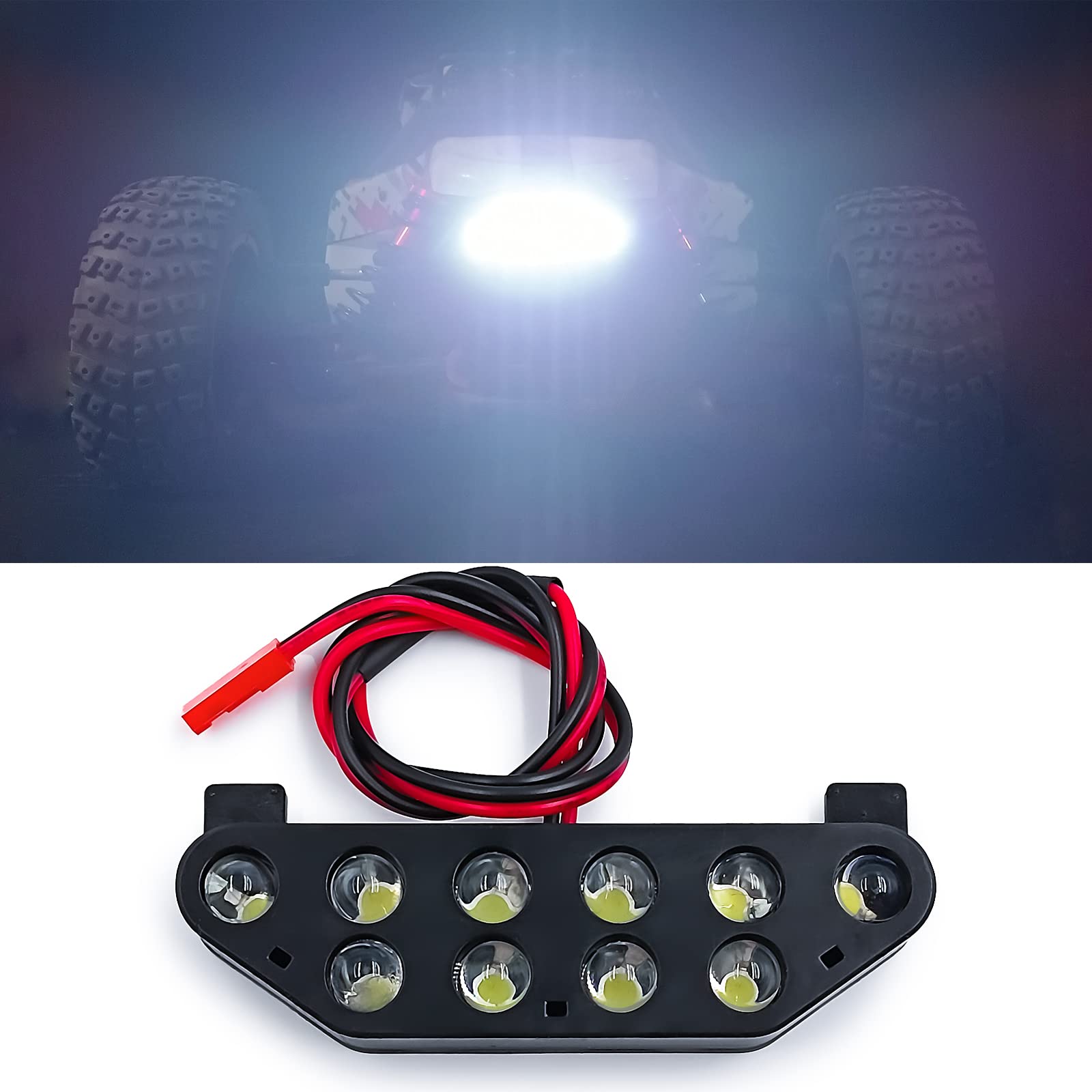 WEFEINO RC LED Front Rear Light Kits Roof Lights Headlight Taillight Upgrade Parts for 1/5 Losi XL DBXL 4WD 1.0 RC Car (Front + Rear Lights)