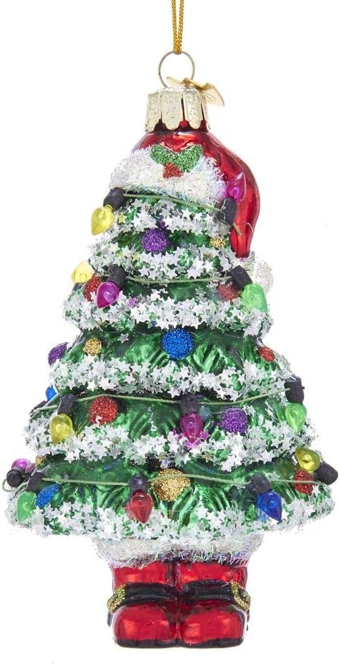 Kurt S. Adler Noble Gems? Christmas Tree with Santa Hat and Boots Glass Ornament