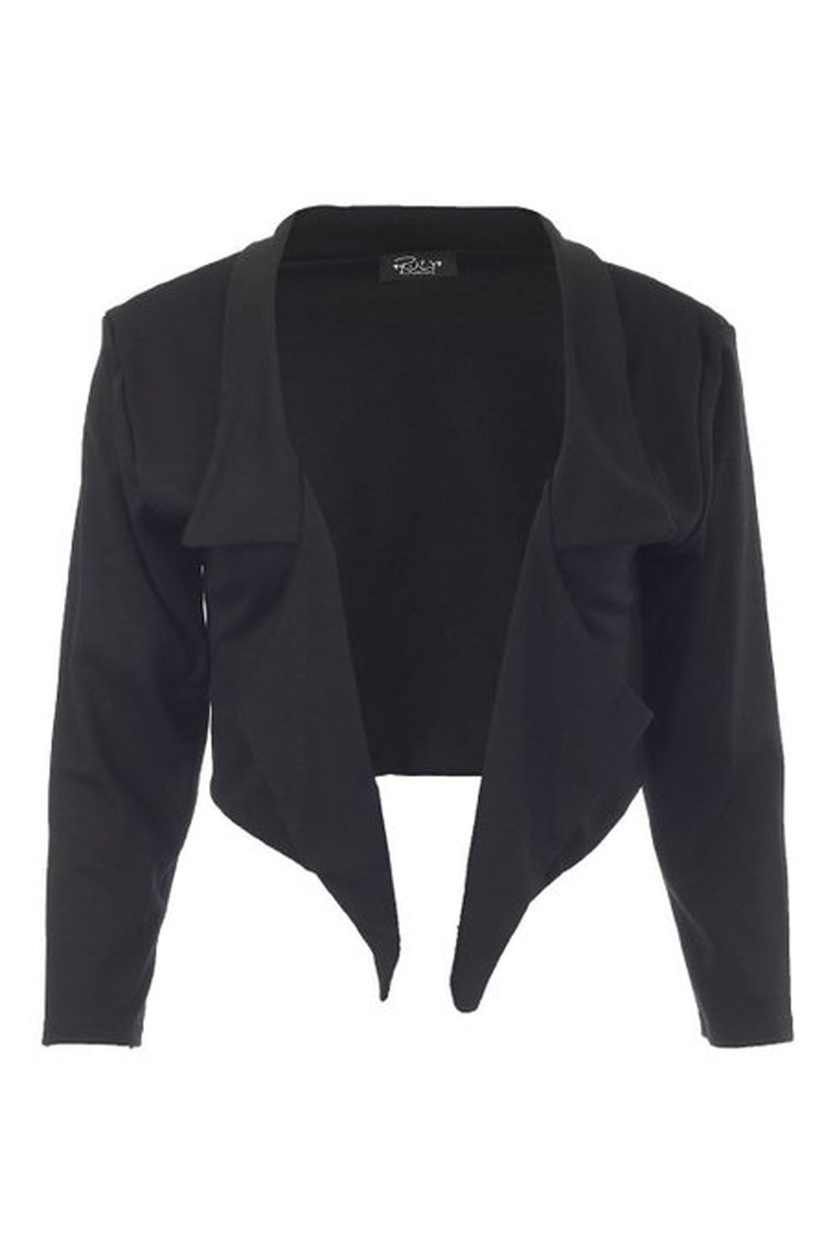 Fashion MarkWomens 3/4 Sleeves Waterfall Cropped Blazer Jacket Top