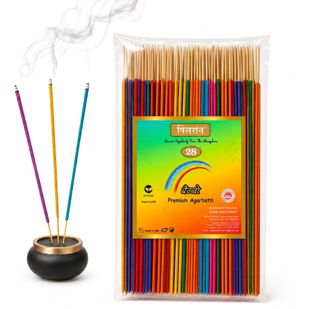 Flirron Premium Rainbow Agarbatti 400g Pack | Long Lasting Fragrance Incense Sticks for Puja, Meditation & Home Fragrance | Multicolor Bamboo Agarbatti with Smooth Burning Aroma