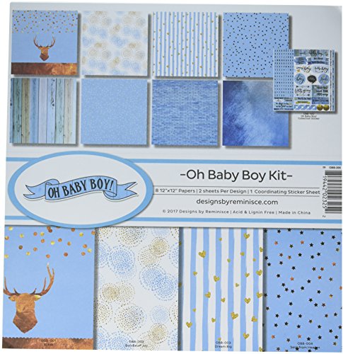 Reminisce (REMBC) Oh Baby Boy Scrapbook Collection Kit, Multicolor, 12x12 inches