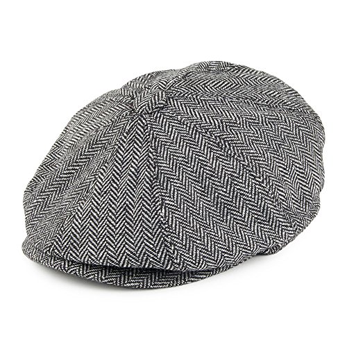 Jaxon Hats Herringbone Newsboy Cap (Large, Grey)