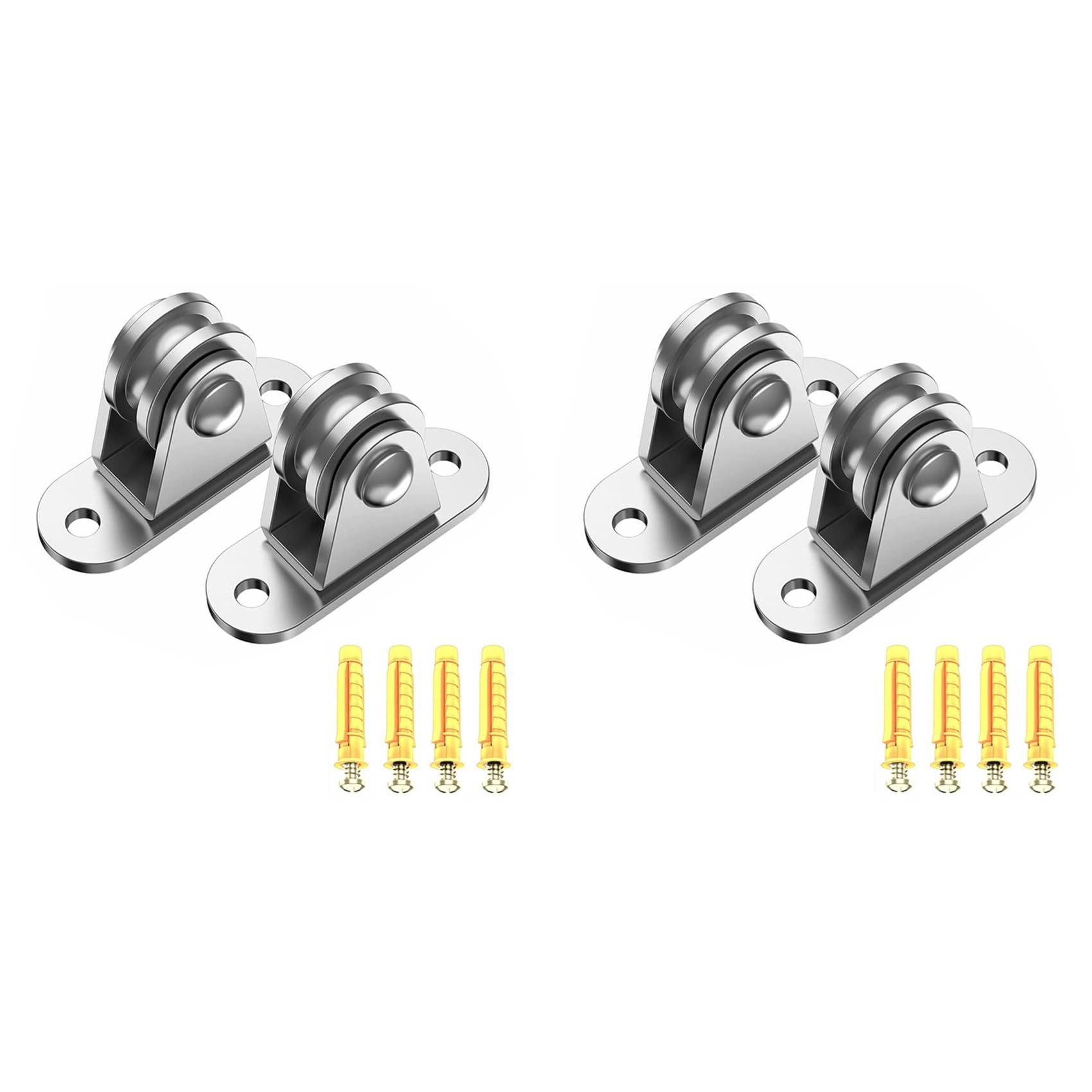 Hfgdnchva Carbon Steel Pulley Block, Small Pulley Block Silent Pulley, Material Handling And Diy Kits Moving, 4Pcs