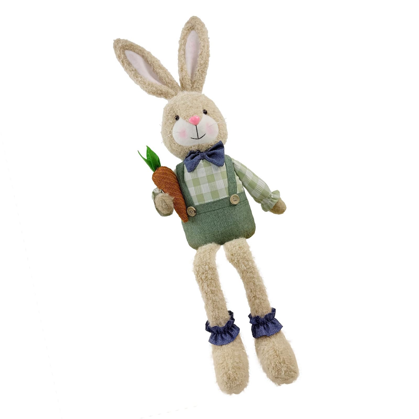 NVOQILIN Desktop Rabbits Plush Toy Decoration with Long Legs for Stable Sitting Party Ornament Sustainable Polyester Fabric Safe Family Party