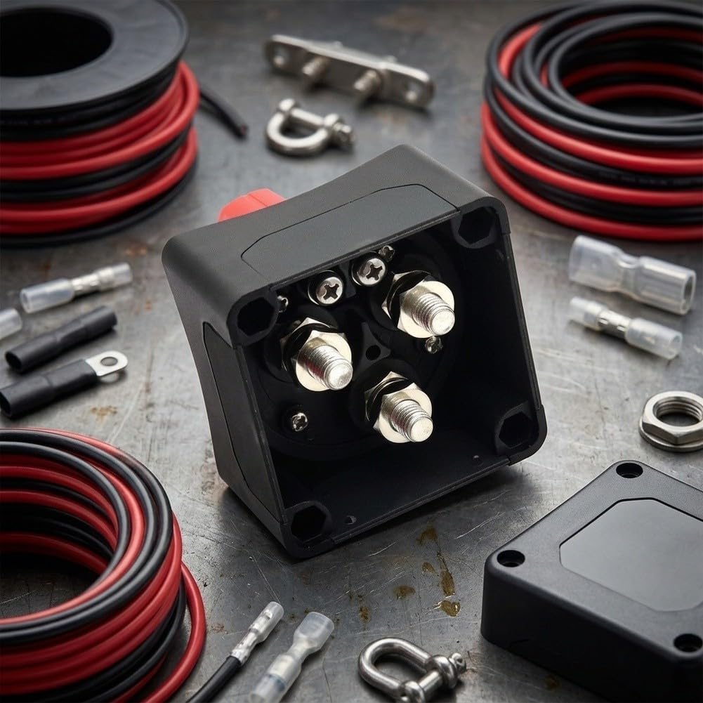 Interruttore di separazione della batteria, 12-48 V, 200 A, 4 livelli