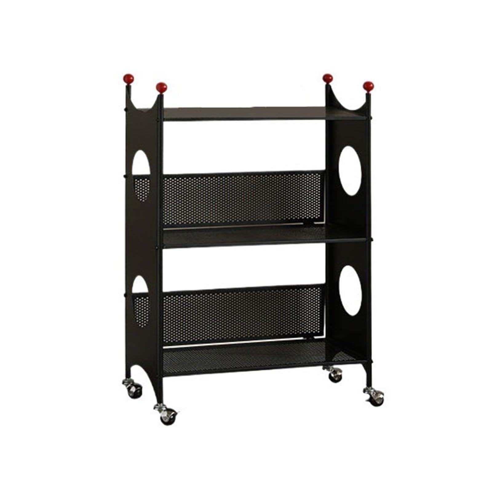 Shihan-2015 Bookcase Mobile Creative Iron Bookshelf with Wheels, Rolling Office Storage Trolley Carts Display Shelf