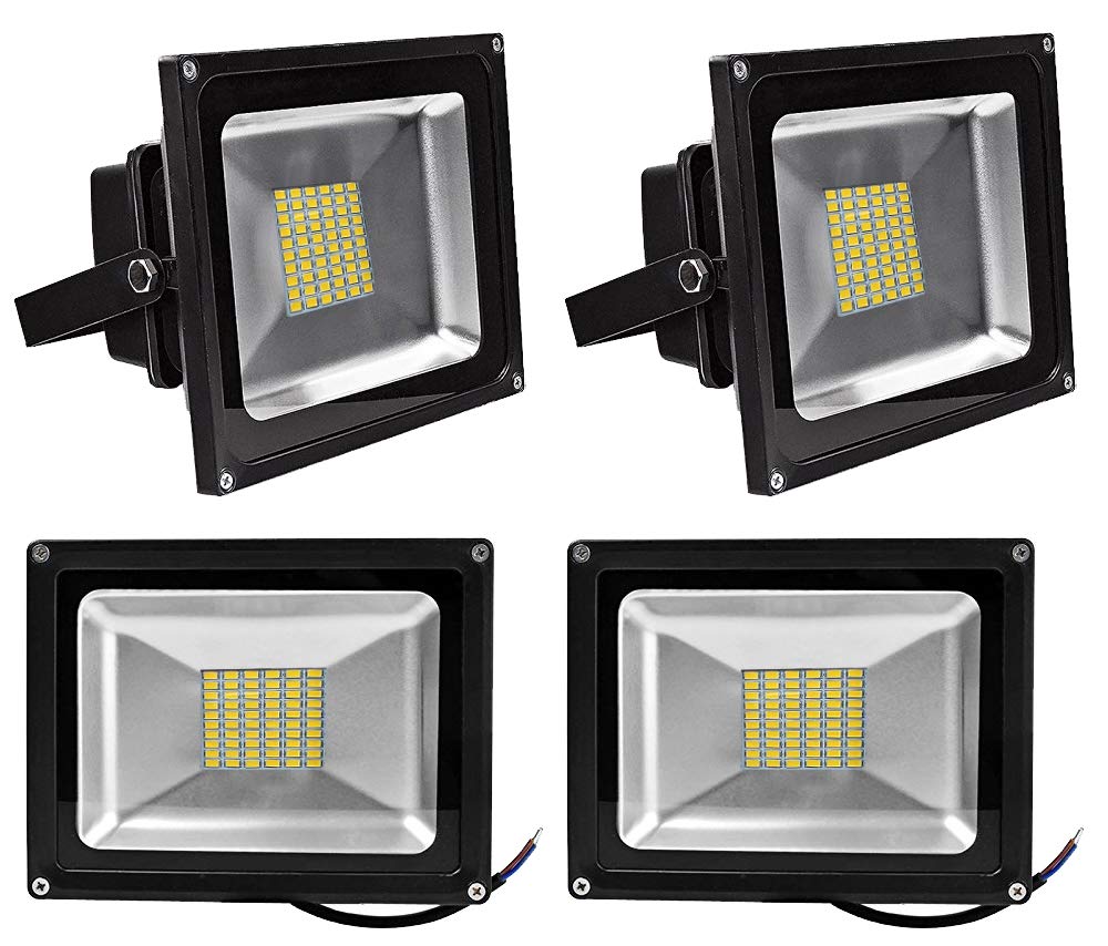 Leetop 4 Pieces Light 50W SMD LED Spot Light Outdoor Projector