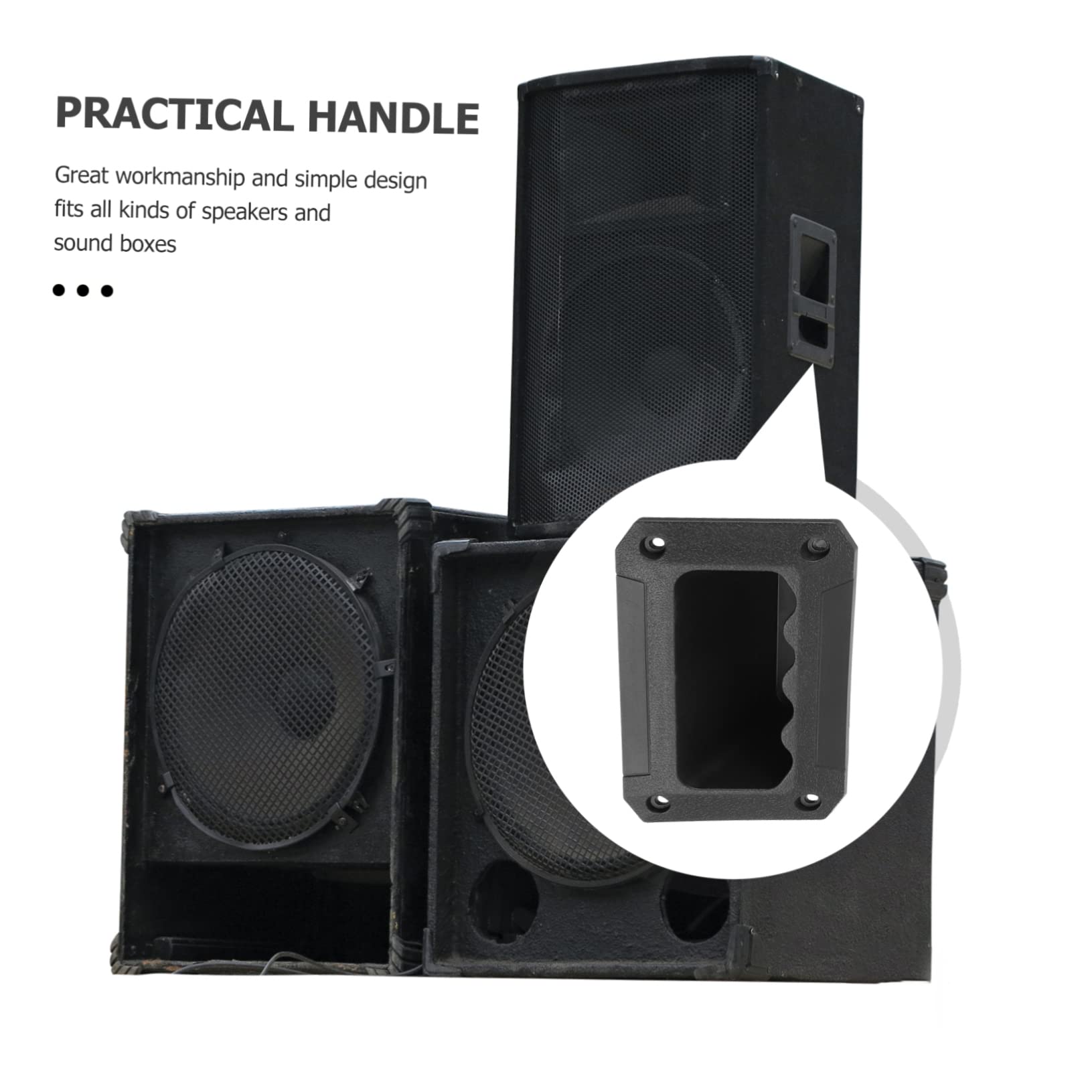 Mikikit Poignées de Remplacement Facile à Installer ou Haut-Parleur en ABS Noir pour Fixation Sécurisée Lot de 8 et Boîtier D'instrument sur Enceinte Amplificateur