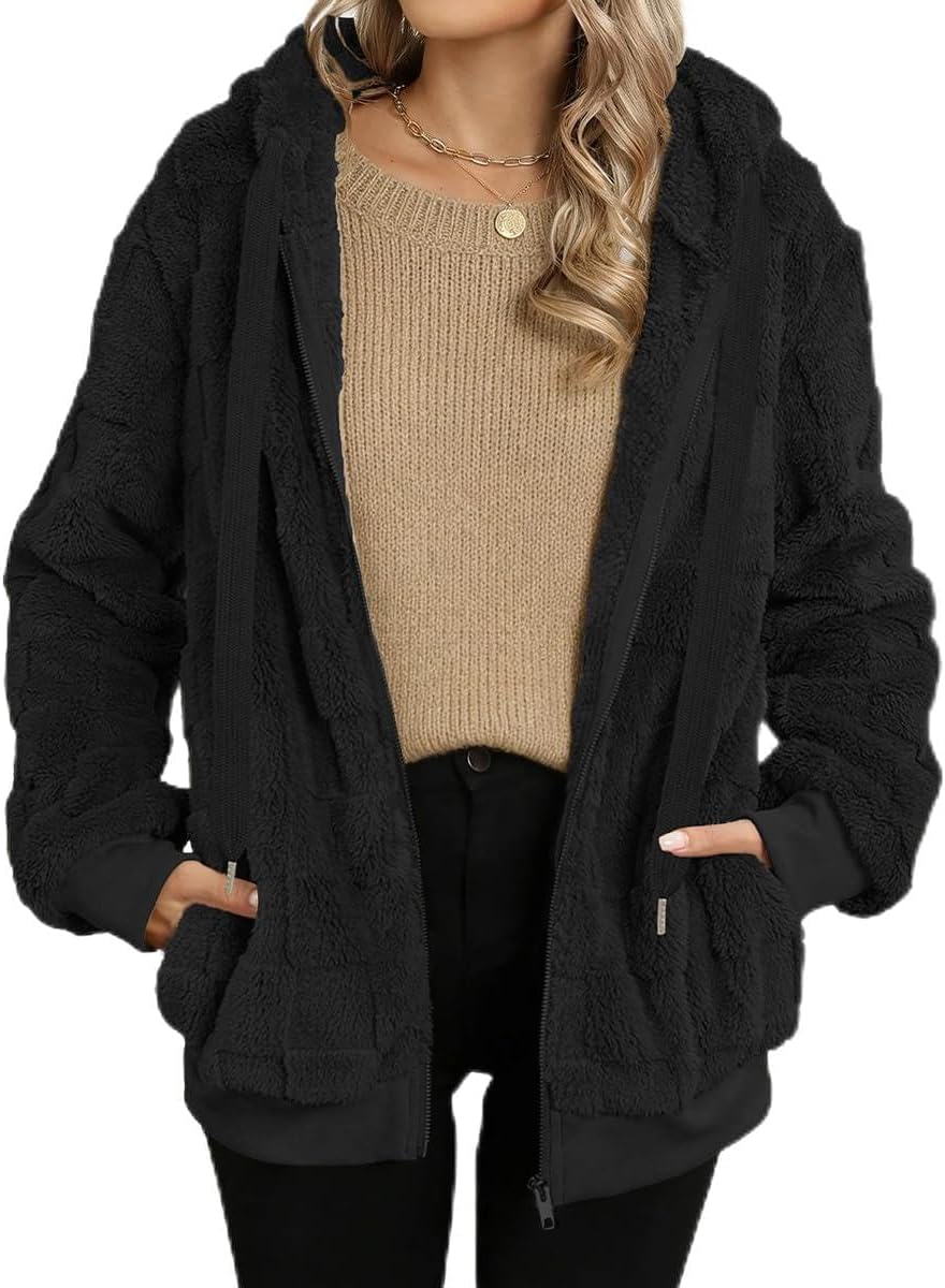 Giacca Invernale Donna GRMLRPT Doppiopetto Con Revers – Tessuto In Finta Pelliccia, Morbida E Calda, Colore Tinta Unita, Taglie S-XXL, Perfetta Per Autunno E Inverno