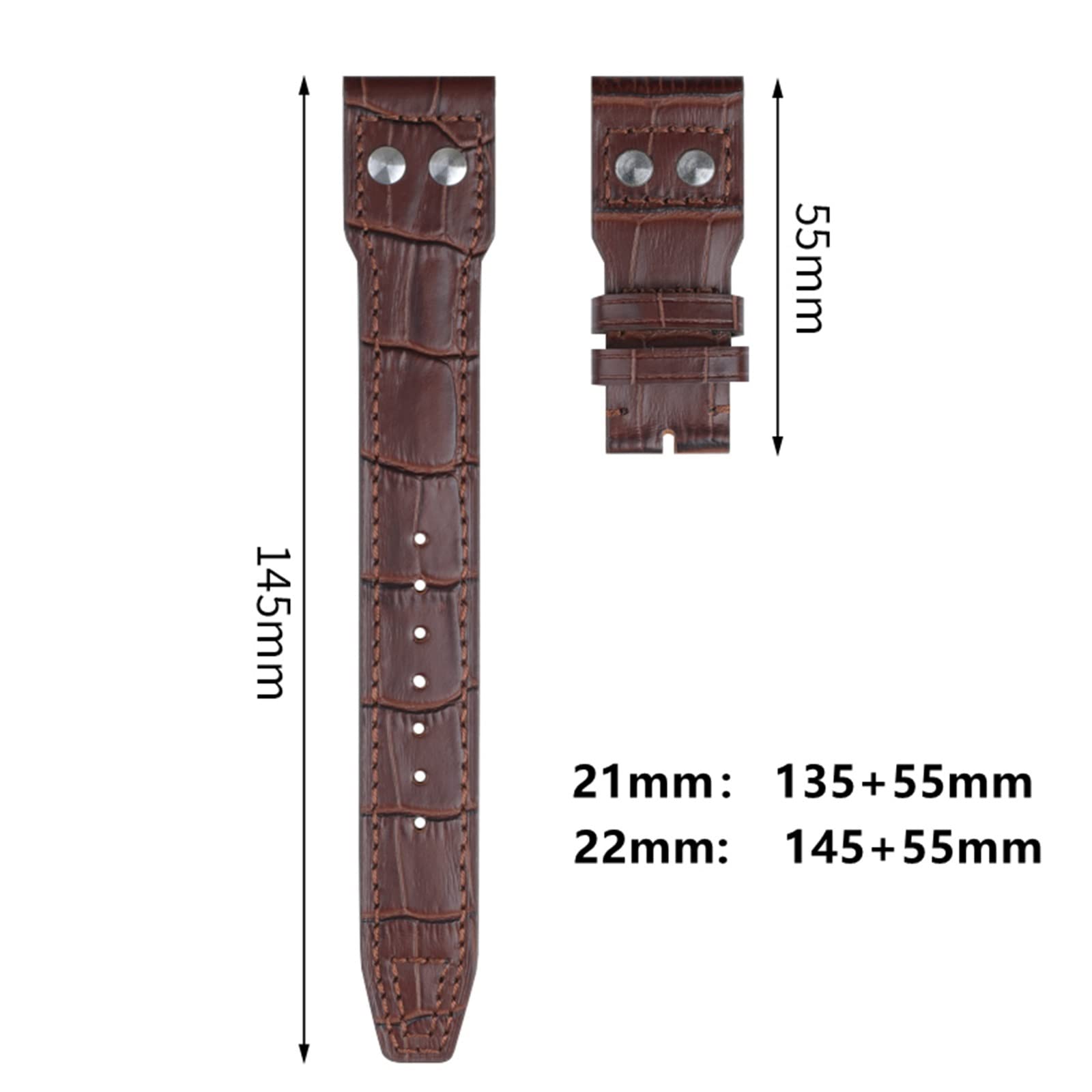 21 mm 22 mm Włochy skóra bydlęca pasek do zegarka z prawdziwej miękkiej skóry do IWC Pilot Mark 18 miękki brązowy pasek do zegarka składane zapięcie