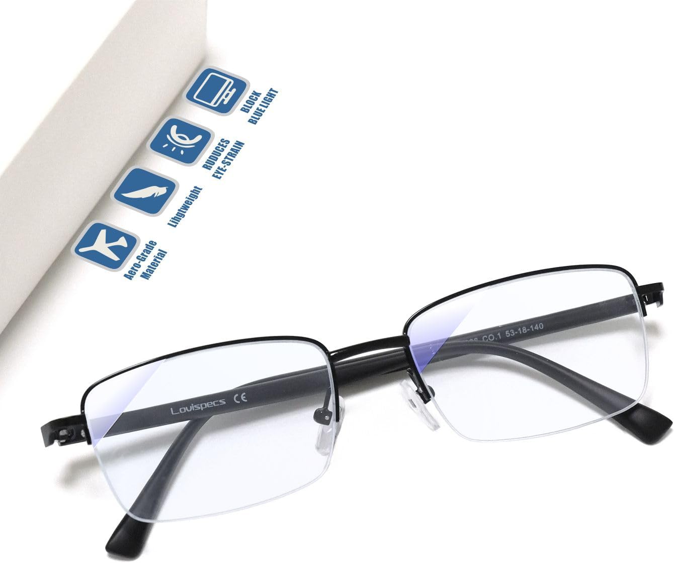 Nearsighted Glasses for Distance, Men Near Sighted Vision Driving Myopia Eyeglasses, See Farsighted Half Frame