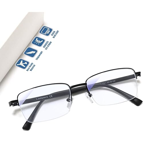 Nearsighted Glasses for Distance, Men Near Sighted Vision Driving Myopia Eyeglasses, See Farsighted Half Frame