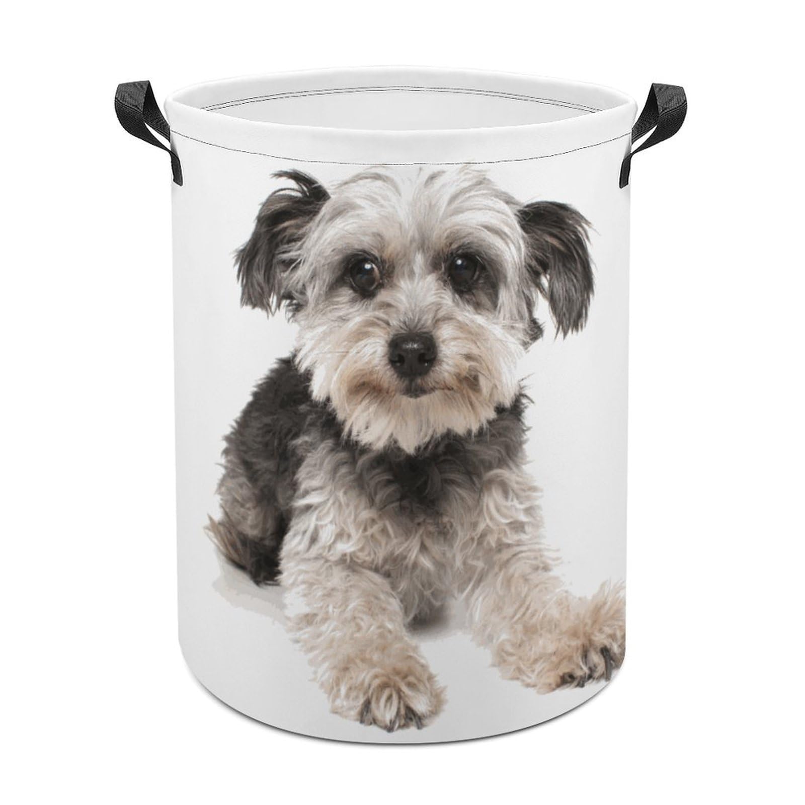 MHYRAC Laundry Hamper, Cute Yorkshire Terrier Laundry Basket, Washing Basket with Handle