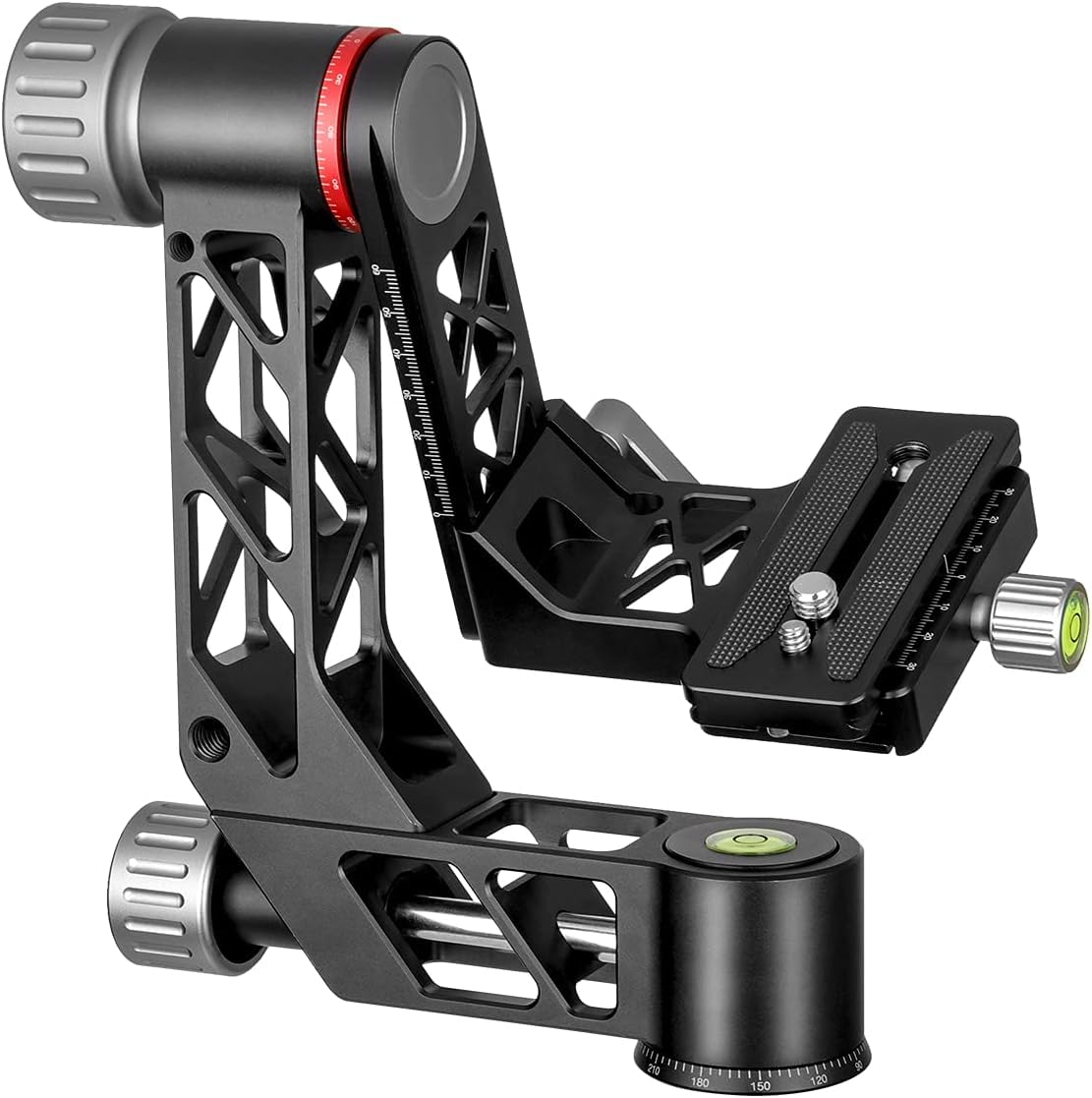 koolehaoda Cabezal de cardán profesional, Cabezal panorámico de 360 ​​° de alta resistencia de aleación de aluminio para cámaras DSLR, Carga hasta 55.11 lb / 25 kg (GH-3)