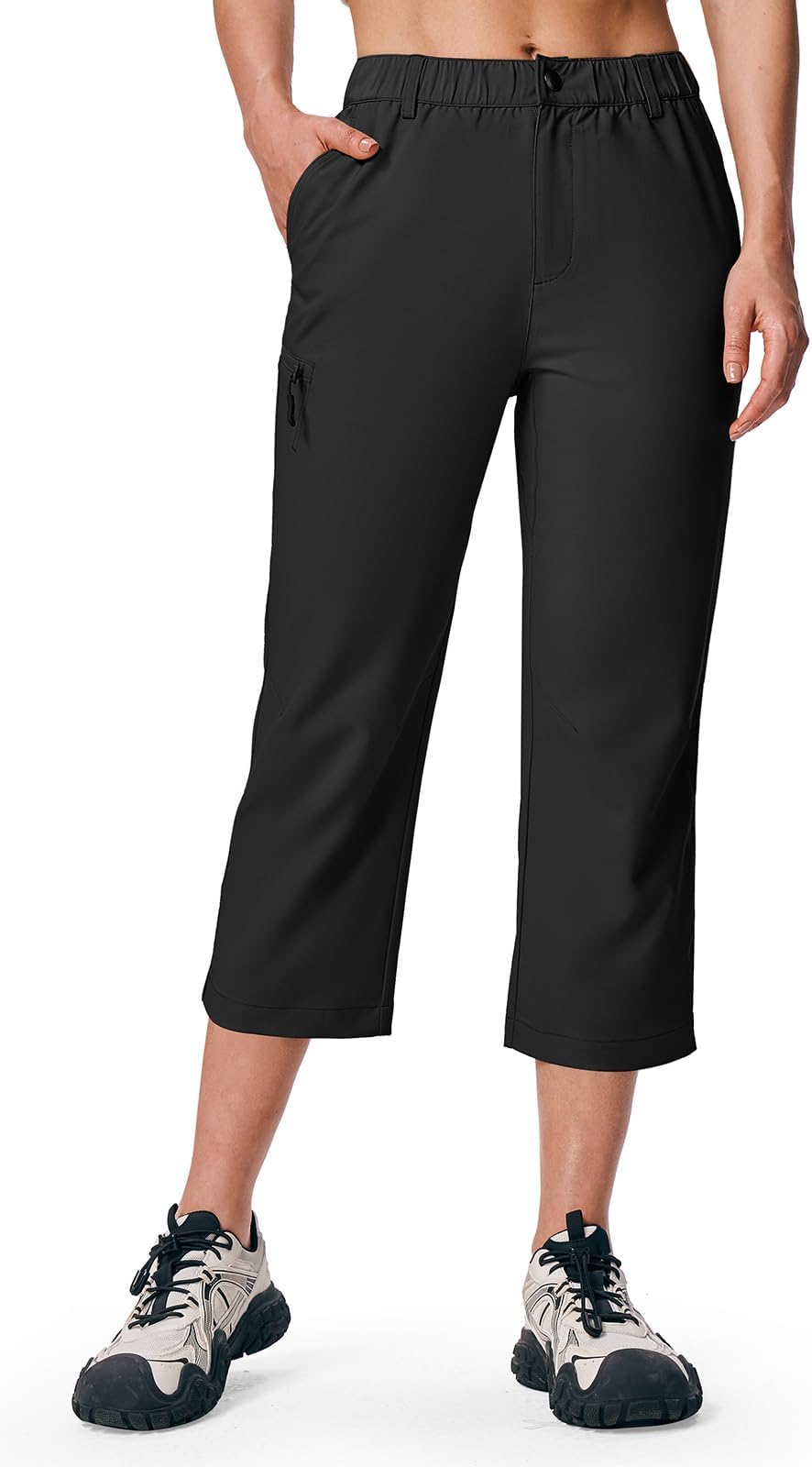 Rdruko Women's Cargo Capris Pants Lightweight Stretch Quick Dry Summer Casual Travel Pants for Hiking Outdoor