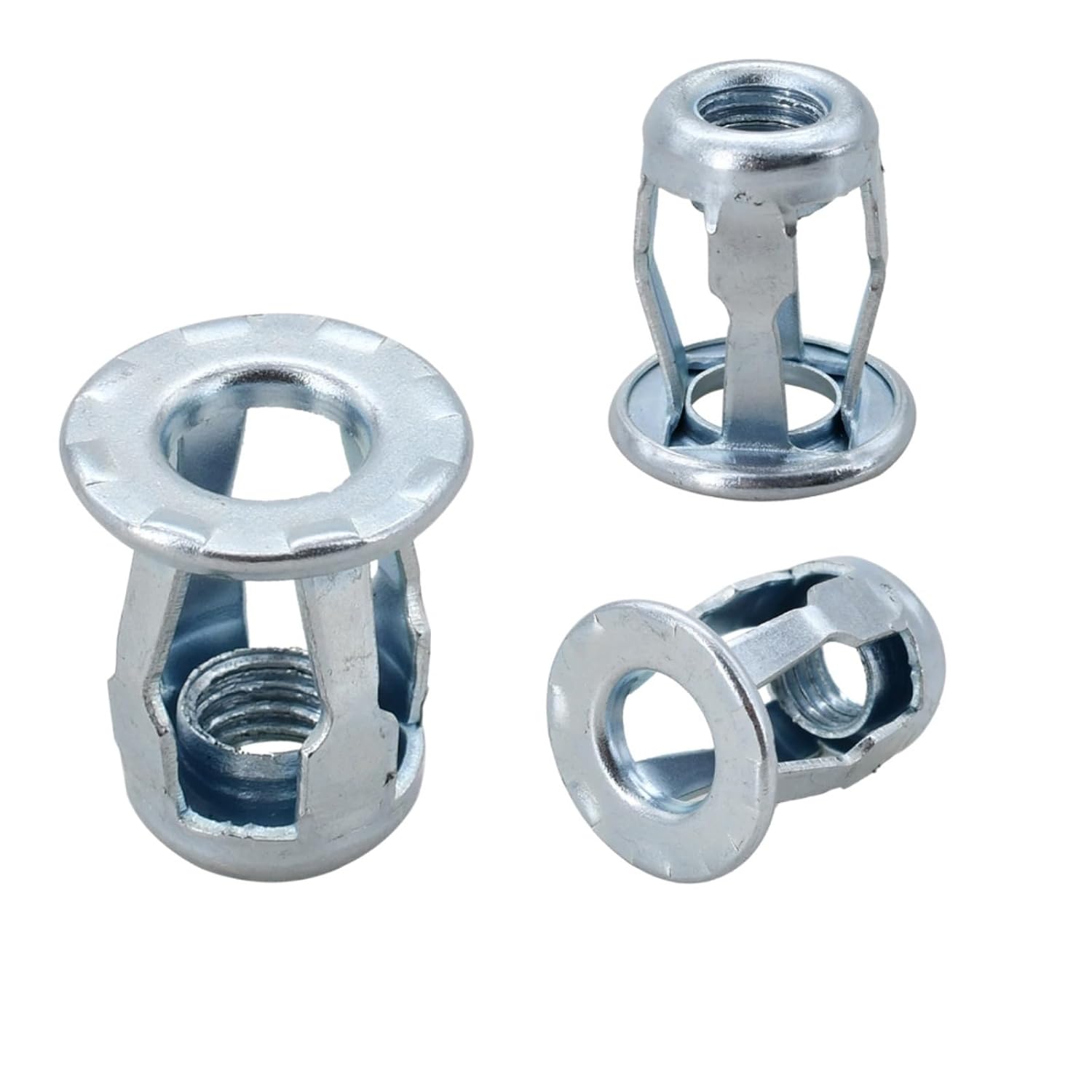 10/30PCS Galvanized Carbon Steel Petal Shape Metal Rivet Nut Expansion Molly Jack Nuts M4-M8(Galvanized,M6x20 (20Pcs))